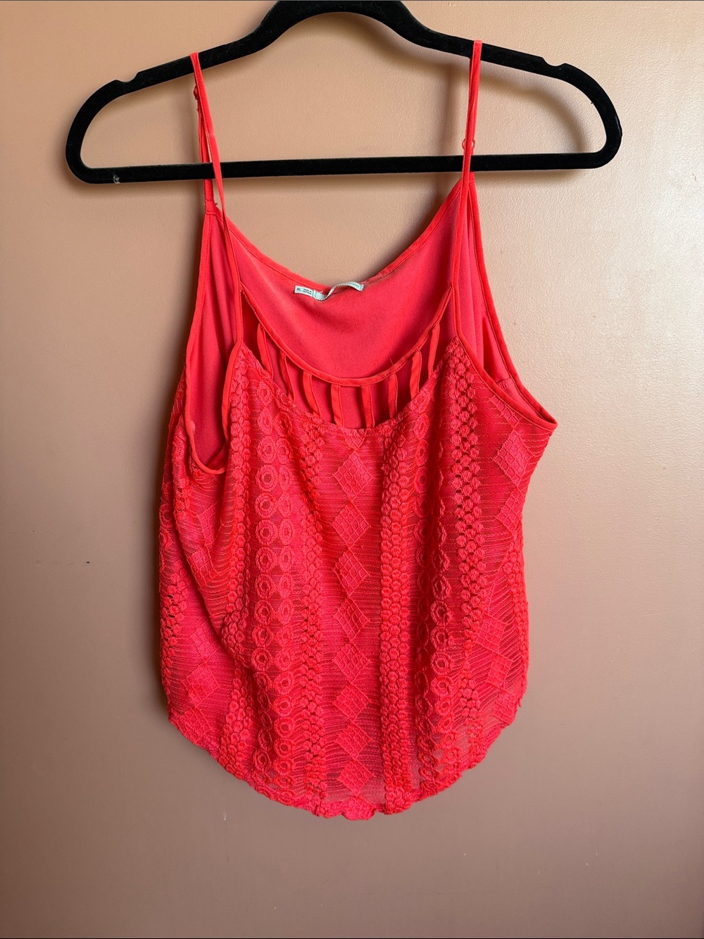 Maurices Coral Lace Panel Spaghetti-Strap Cami